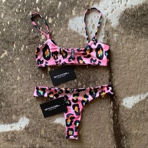 NWT PLT pink leopard bikini